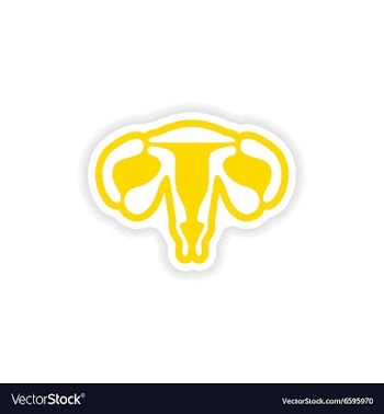 Paper sticker on white background woman vagina vector image