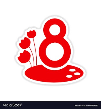 Paper sticker on white background women Day vector image