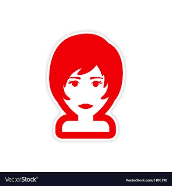 Paper sticker on white background women hairstyles vector image