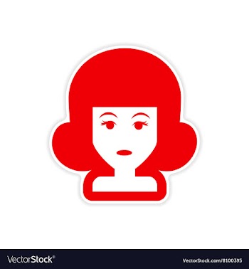 Paper sticker on white background women hairstyles vector image