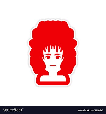 Paper sticker on white background women hairstyles vector image
