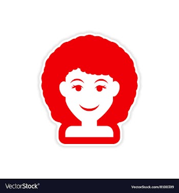 Paper sticker on white background women hairstyles vector image