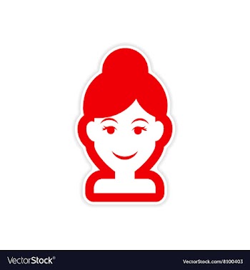 Paper sticker on white background women hairstyles vector image