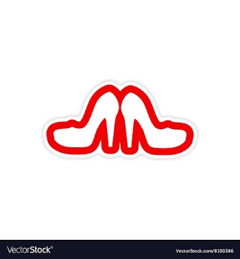Paper sticker on white background women shoes vector image