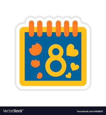 Paper sticker on white background womens day vector image