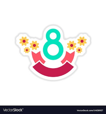 Paper sticker on white background womens day vector image