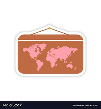 Paper sticker on white background World map vector image