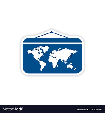 Paper sticker on white background World map vector image
