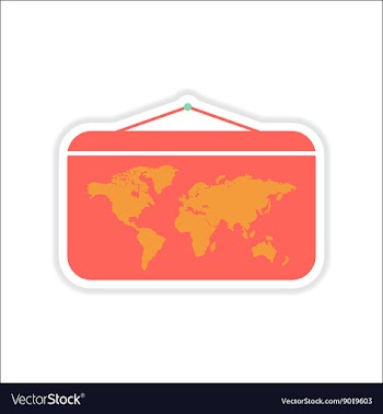 Paper sticker on white background World map vector image