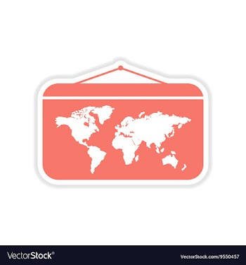Paper sticker on white background World map vector image