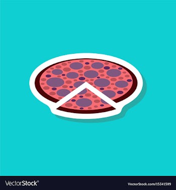 Paper sticker pizza vector image