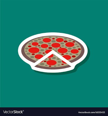 Paper sticker pizza vector image
