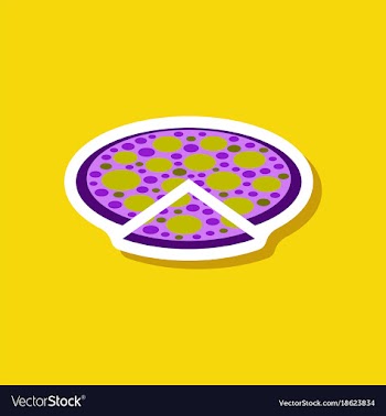 Paper sticker pizza vector image