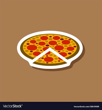 Paper sticker pizza vector image