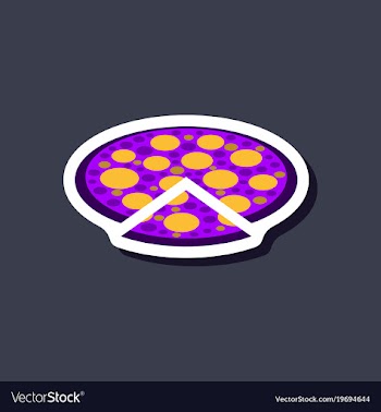 Paper sticker pizza vector image