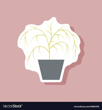 Paper sticker plant in a pot vector image