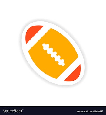 Paper sticker rugby ball on white background vector image