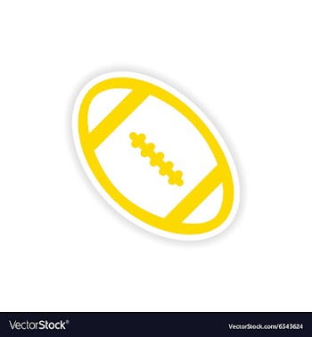 Paper sticker rugby ball on white background vector image