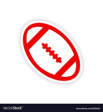 Paper sticker rugby ball on white background vector image