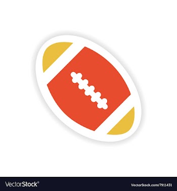 Paper sticker rugby ball on white background vector image