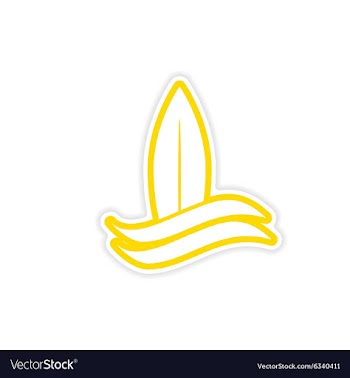 Paper sticker surfboard logo on white background vector image