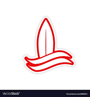 Paper sticker surfboard logo on white background vector image