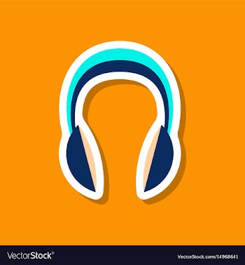 Paper sticker technology gadget headphones vector image