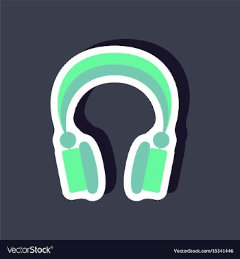 Paper sticker technology gadget headphones vector image