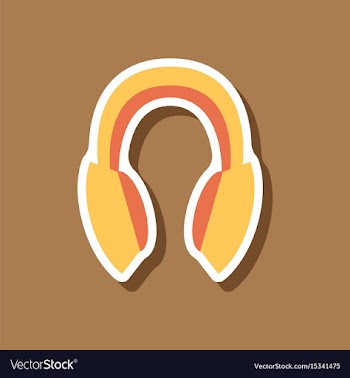 Paper sticker technology gadget headphones vector image