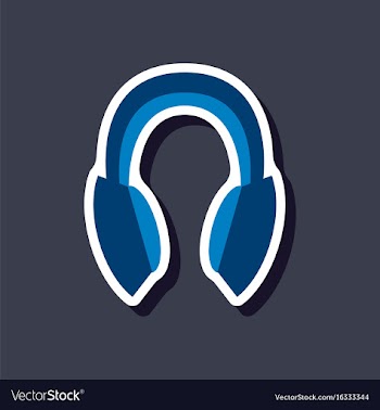 Paper sticker technology gadget headphones vector image
