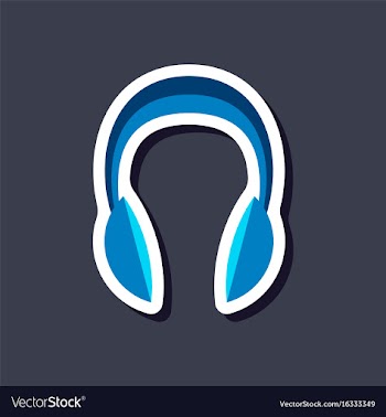 Paper sticker technology gadget headphones vector image