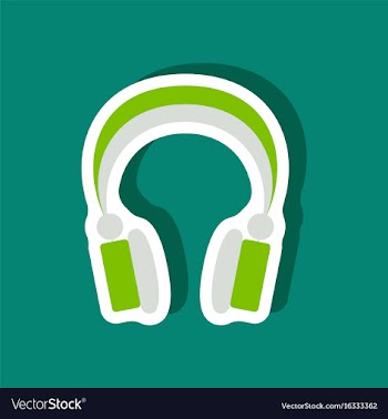 Paper sticker technology gadget headphones vector image