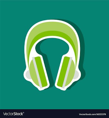 Paper sticker technology gadget headphones vector image