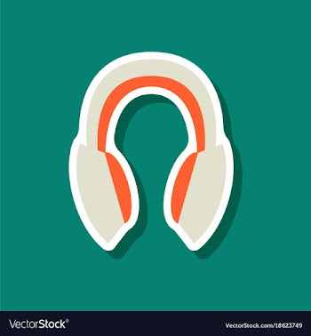 Paper sticker technology gadget headphones vector image