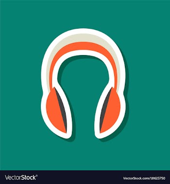 Paper sticker technology gadget headphones vector image