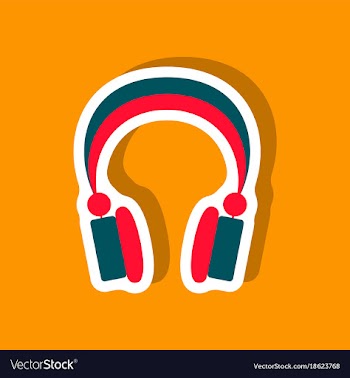 Paper sticker technology gadget headphones vector image