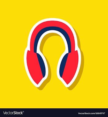 Paper sticker technology gadget headphones vector image