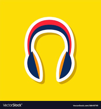 Paper sticker technology gadget headphones vector image