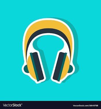 Paper sticker technology gadget headphones vector image