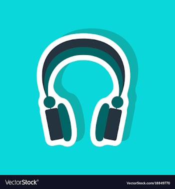 Paper sticker technology gadget headphones vector image