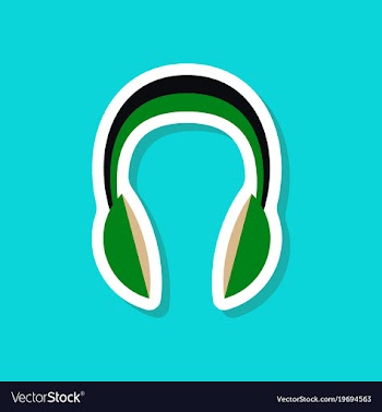 Paper sticker technology gadget headphones vector image