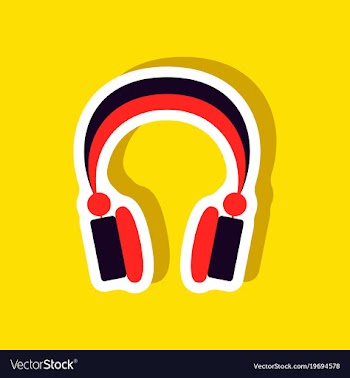 Paper sticker technology gadget headphones vector image