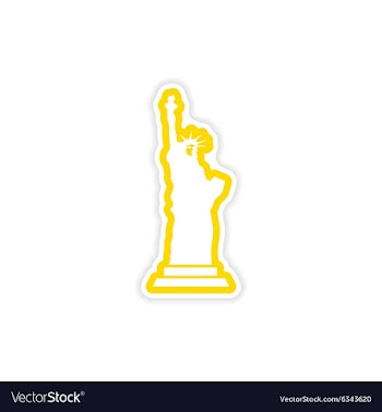 Paper sticker The Statue of Liberty on white vector image