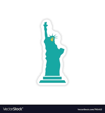 Paper sticker The Statue of Liberty on white vector image