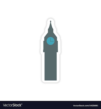 Paper sticker uk big ben on white background vector image