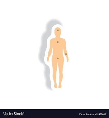 Paper sticker various symptoms of AIDS on vector image
