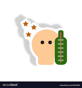 Paper sticker various symptoms of vector image