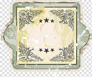 Paper Sticker, vintage flower frame transparent background PNG clipart