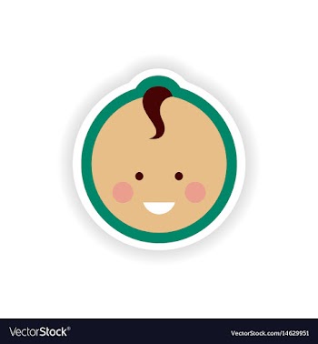 Paper stickers on white background newborn boy vector image