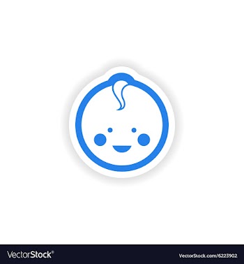 Paper stickers on white background newborn boy vector image